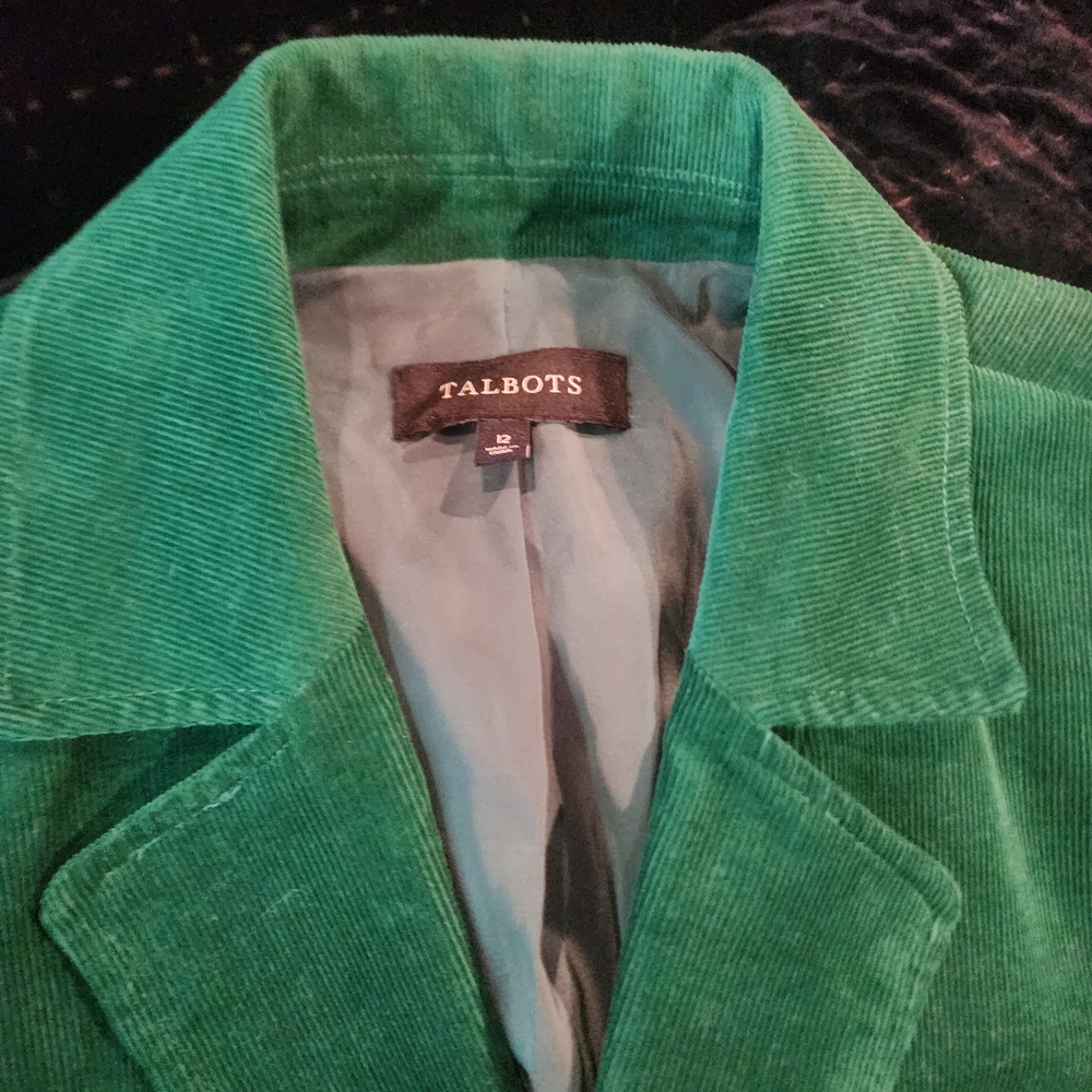 Talbots Women's Green Corduroy Blazer